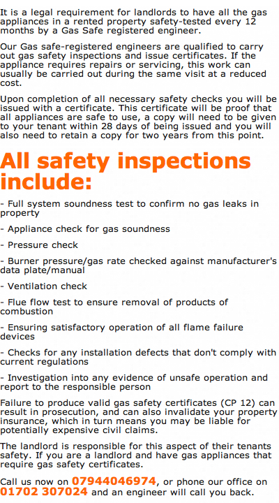 Gas Safety Certificates Romford
